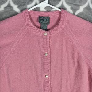 Designers Originals Cardigan Women Medium Pink Pearl Button Cottage USA Made